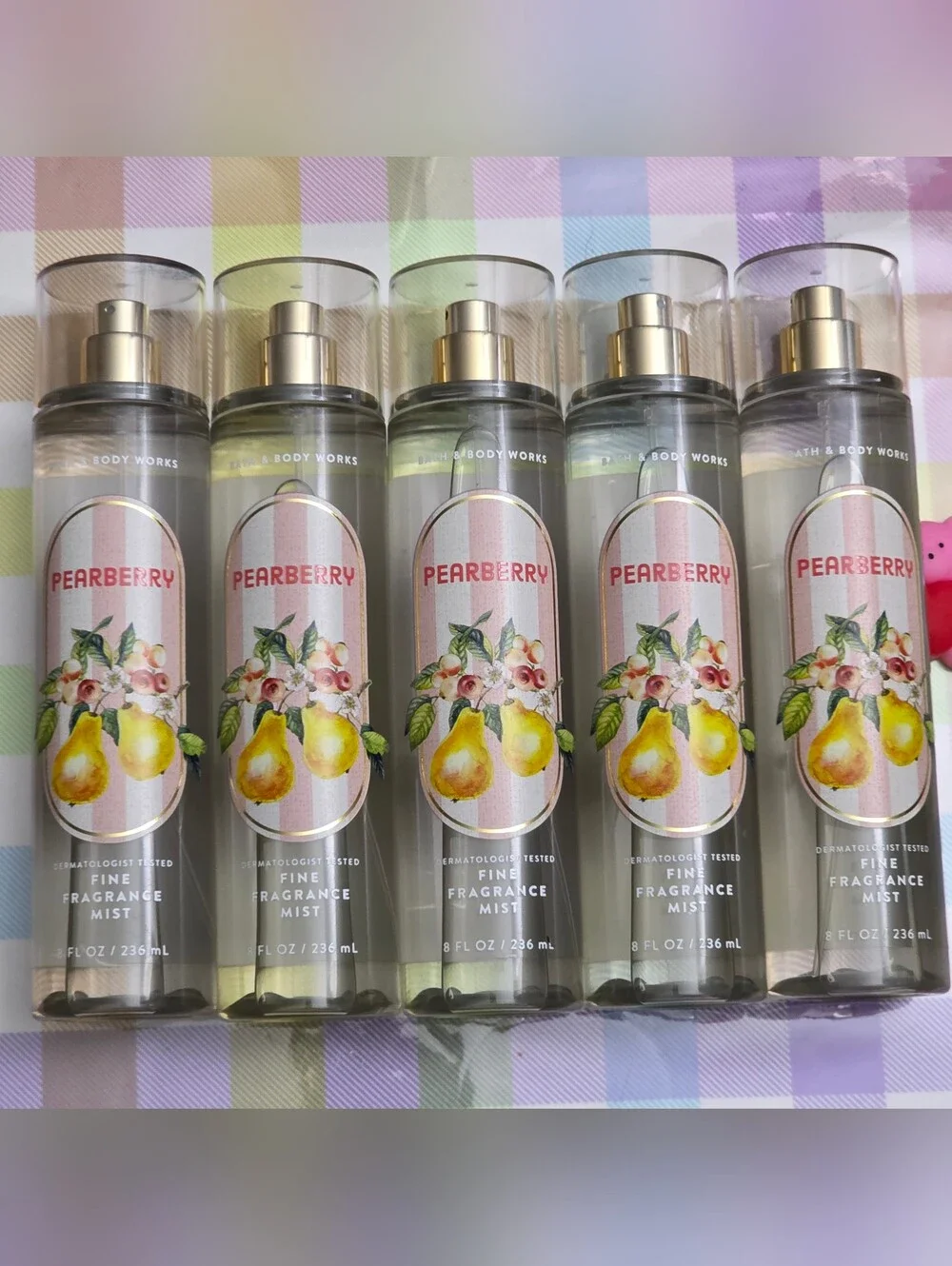 Bath & Body Works Pearberry Fine Fragrance Body Mist Set of 5 New RARE
